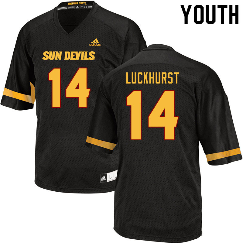Youth #14 Jack Luckhurst Arizona State Sun Devils College Football Jerseys Sale-Black - Click Image to Close